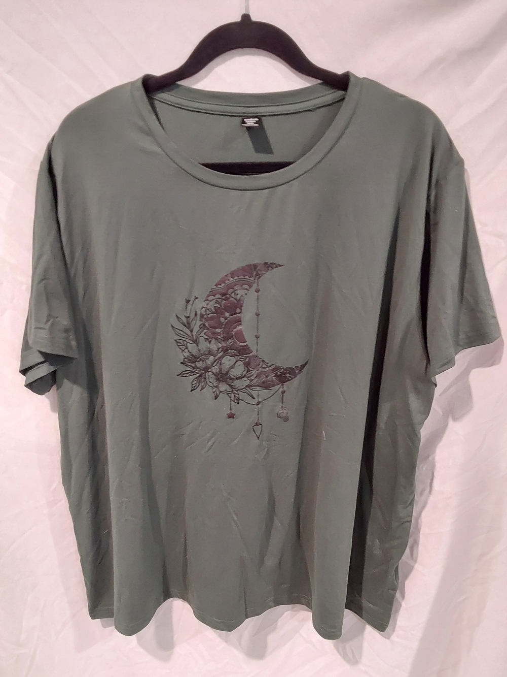 Womens Gray Crescent Graphic Short Sleeve Tee